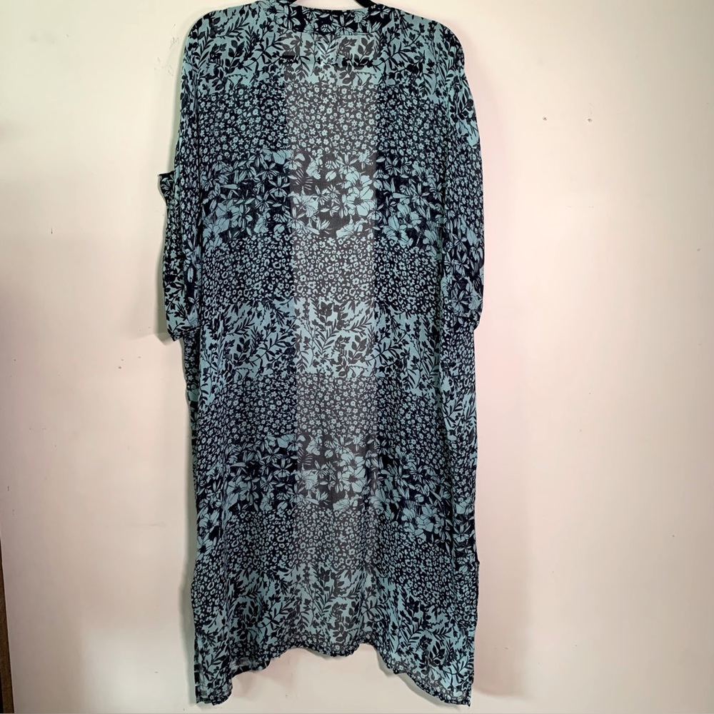 Teal viscose Kimono - Picture 4 of 6